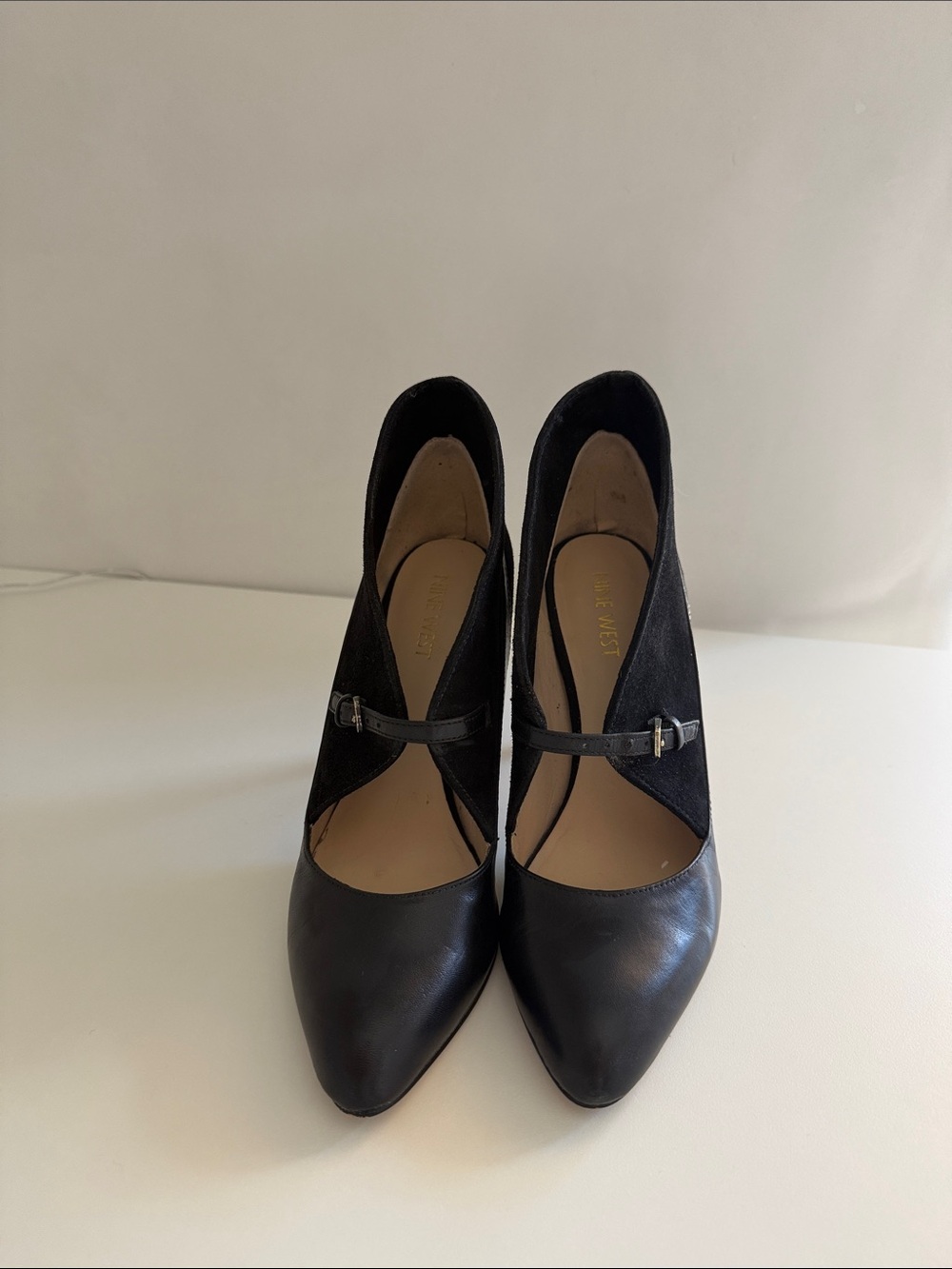 Nine West Black Pointed-Toe Mary Jane Heels